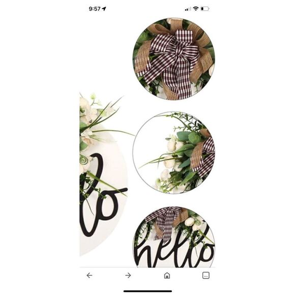 Welcome Sign Front Door Decoration Floral Wood - Picture 4 of 4